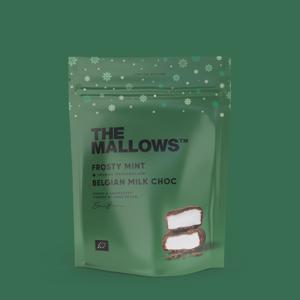 FROSTY MINT & MILK CHOC – MARSHMALLOWS WITH MINT & MILK CHOCOLATE 90G