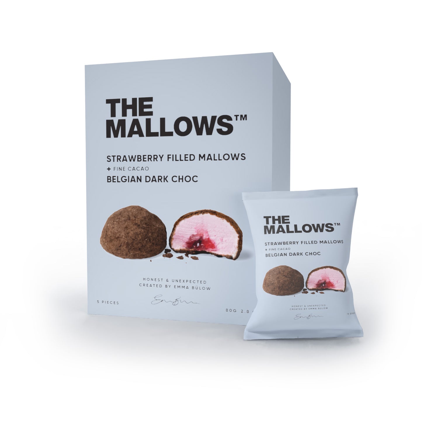 STRAWBERRY FILLED MALLOWS & BELGIAN DARK CHOC BOX – 5 PCS