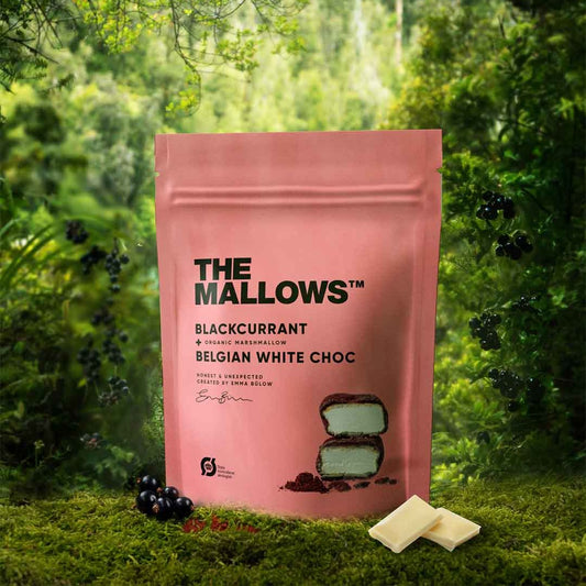 BLACKCURRANT & WHITE CHOC – MARSHMALLOWS WITH BLACKCURRANT & WHITE CHOCOLATE 90G